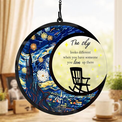 BamLue Cat Angle Memorial Suncatcher Window Hanging Decor, Loss of Cat Sympathy Sun Catchers Wall Art Gifts for Pet Lover in Kuwait