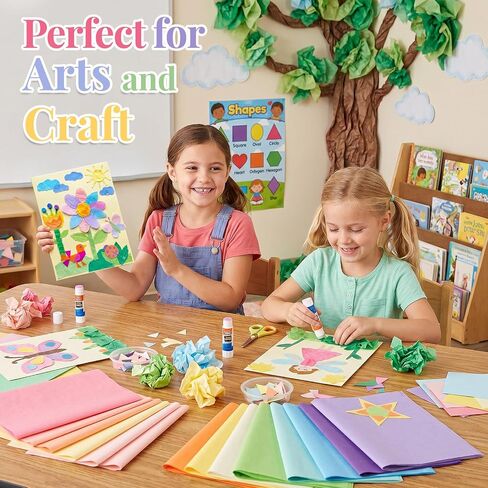Simetufy 400 Sheets 14"x10" Tissue Paper for Gift Bags, 20 Pastel Colors in Kuwait