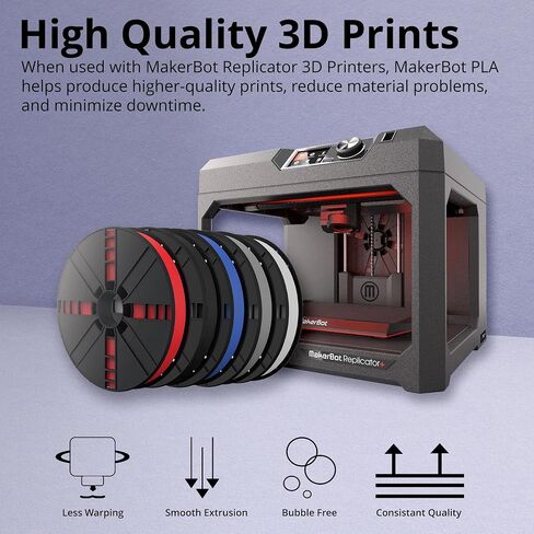 MakerBot PLA 3D Printing Filament Large Spool for Use with MakerBot's Replicator+ & 5th Generation Line of 3D Printers, Non-Toxic Resin, 1.75mm Diameter, White (MP05780) in Saudi Arabia
