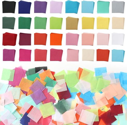 6000Pcs Tissue Paper Squares 2 Inch Multicolor Tissue Paper for Crafts DIY Projects Party Decorations in Kuwait