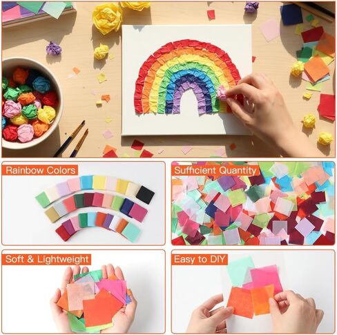 6000Pcs Tissue Paper Squares 2 Inch Multicolor Tissue Paper for Crafts DIY Projects Party Decorations in Kuwait