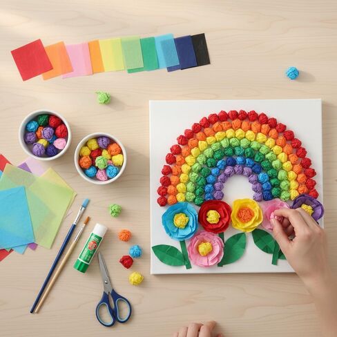 6000Pcs Tissue Paper Squares 2 Inch Multicolor Tissue Paper for Crafts DIY Projects Party Decorations in Kuwait