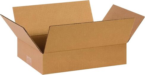 BOX USA 16 × 12 × 4 صناديق من الورق المقوى المموج، مسطحة 16 بوصة طول × 12 بوصة عرض × 4 بوصة ارتفاع، عبوة من 100 صندوق | الشحن والتعبئة والنقل وصندوق تخزين للمنزل أو العمل، صناديق كبيرة بالجملة قوية in Kuwait