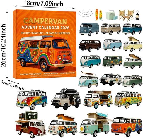 Advent Calendar 2026 Car Blind Countdown With 24‑Piece 2D Hidden Vehicles For Daily Surprise Unboxing Collectible Diecast For Kids And Adults Interactive Holiday in Kuwait