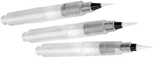 3 Pcs White Water Coloring Brush Pens,Useful and Practical Aqua Pen Brush for Watercolor Painting, Water Soluble Pencil, Markers, Solid Colors or Powdered Pigment 12cm,Paintbrush Sets Art Supplies in Kuwait