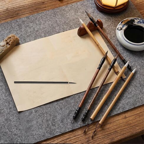 7 Pcs Traditional Writing Painting Brushes Chinese Calligraphy Brush Set Flower Bird Line-Drawing Brush Drawing Watercolor Ink Brushes for Beginners Artists Professional in Kuwait