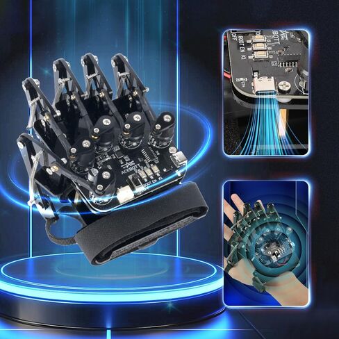 ESP32 Motion-Sensing Glove Supports Arduino, ACECode & Python，DIY Robotic Mechanical Hand STEM Toy Starter Kit Five Fingers Arm for Robot Kit Control, Science/Coding/Programming Set in Kuwait