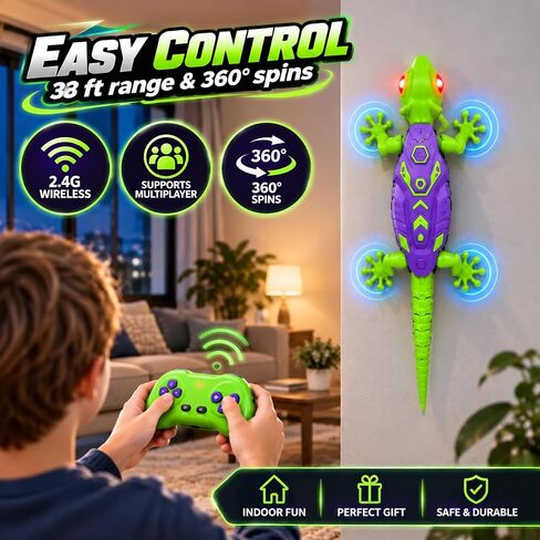 Wall Climbing Gecko RC Toy, Remote Control Lizard for Kids in Kuwait