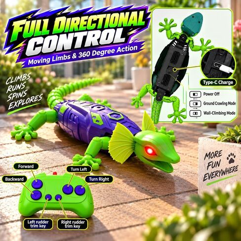 Wall Climbing Gecko RC Toy, Remote Control Lizard for Kids in Kuwait