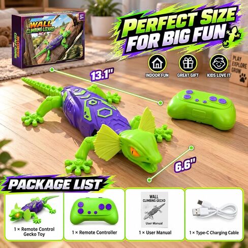 Wall Climbing Gecko RC Toy, Remote Control Lizard for Kids in Kuwait