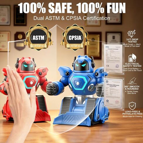 OBEST Remote Control Fighting Robots Set of 2, RC Ejecting Battle Robot with Sound & Light, Fun Electronic Battle Bots Soccer Games Toys, Christmas Birthday Gifts for Age 6+ Year Old Kids Boys in Kuwait
