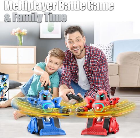 OBEST Remote Control Fighting Robots Set of 2, RC Ejecting Battle Robot with Sound & Light, Fun Electronic Battle Bots Soccer Games Toys, Christmas Birthday Gifts for Age 6+ Year Old Kids Boys in Kuwait