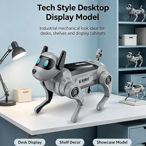 Robot Dog, DIY Voice Control Robot Dog Assembly Kit, 13 Fun Interactive Functions Robots Dogs, Movable Limbs, Singing Dancing Walking, Grey in Kuwait