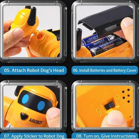 Robot Dog, DIY Voice Control Robot Dog Assembly Kit, 13 Fun Interactive Functions Robots Dogs, Movable Limbs, Singing Dancing Walking, Grey in Kuwait