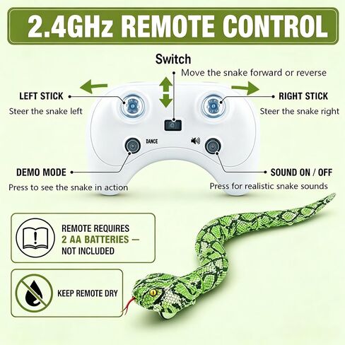 Remote Control Snake Toys, Rechargeable Realistic Amphibious RC Snake Gifts in Kuwait