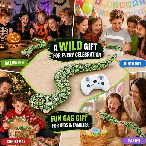 Remote Control Snake Toys, Rechargeable Realistic Amphibious RC Snake Gifts in Kuwait