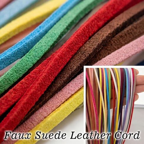 QingHan Faux Suede Leather Cord: 60 Yards Flat String for Jewelry Making, Necklaces, Bracelets, Dream Catcher Supplies and DIY Crafts, 30 Colors x 2 Yards in Saudi Arabia
