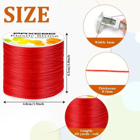PAXCOO 12 Rolls Elastic String for Bracelets, Stretch Magic Elastic String Bead Cord Jewelry Thread for Bracelet, Necklaces, Clay Beads, Pony Beads (Assorted Colors) in Saudi Arabia