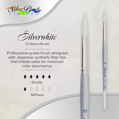 Silver Brush Limited Silverwhite Round Watercolor Paintbrush, Size 12 in Saudi Arabia