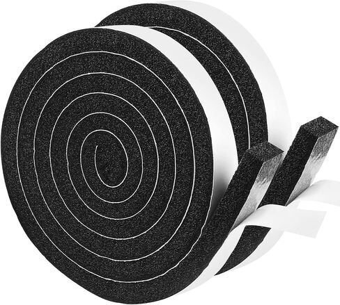 2 Rolls 2 Inch W 1/2 Inch T Weather Stripping Air Conditioner Open Cell Foam Seal Tape, Window Insulation High Resilience Seal Strip for Doors Window,Total 11FT in Saudi Arabia