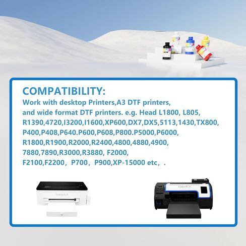 Lancelot DTF Ink Premium White Ink 500ml and DTF Set 250ml×6 (CMYK+2W) in Kuwait