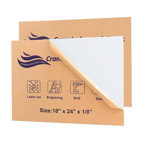 White Acrylic Sheets 12" x 16" x 1/8", 2 Pack Cranviech White Cast Plexiglass Sheet Glass Alternative for Sign DIY Display Projects Photo Frame Craft Handcraft Painting in Kuwait