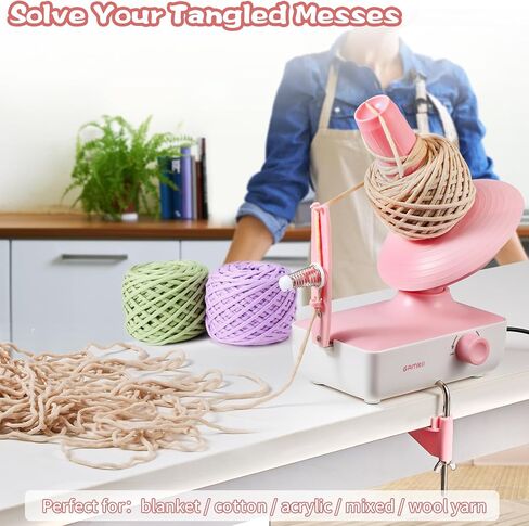 QXQXIN Yarn Winder, Electric Yarn Ball Winder with Stepless Speed 2 Min/Ball, 10oz Large Capacity Spinner for Crocheting, Automatic Yarn Cake Roller with Adjustable Strong Tension, Ideal for Knitters in Kuwait