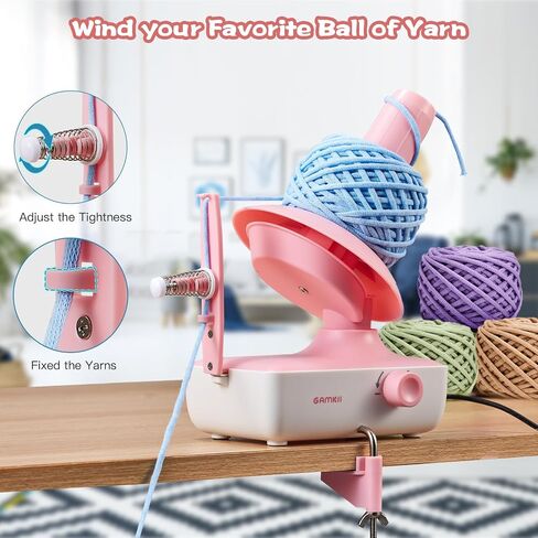 QXQXIN Yarn Winder, Electric Yarn Ball Winder with Stepless Speed 2 Min/Ball, 10oz Large Capacity Spinner for Crocheting, Automatic Yarn Cake Roller with Adjustable Strong Tension, Ideal for Knitters in Kuwait