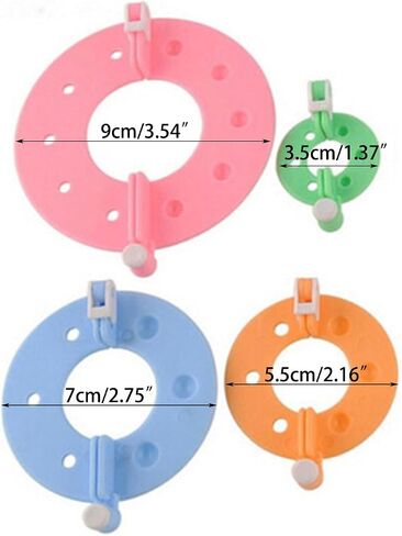 Pompoms Maker, 4 Sizes Pompoms Makers Pompoms Maker Tool Fluff Weavers for Yarn Knitting Easy to Make Pompoms in Kuwait