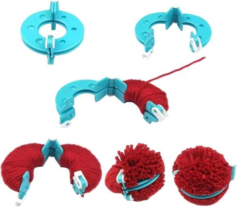 Pompoms Maker, 4 Sizes Pompoms Makers Pompoms Maker Tool Fluff Weavers for Yarn Knitting Easy to Make Pompoms in Kuwait