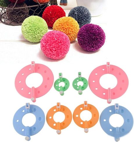 Pompoms Maker, 4 Sizes Pompoms Makers Pompoms Maker Tool Fluff Weavers for Yarn Knitting Easy to Make Pompoms in Kuwait