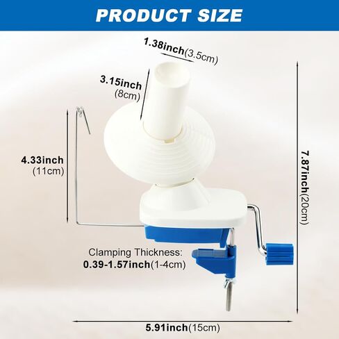 Manual Yarn Winder 3.5 oz, Yarn Ball Winder with Table Clamp for Knitting in Kuwait