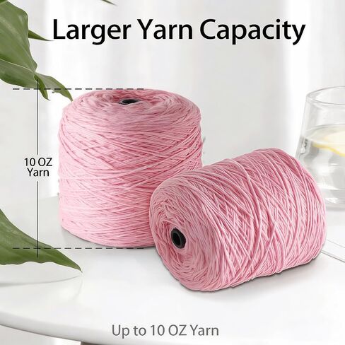 Electric Yarn Ball Winder, Pink and White, Automatic Tension Control with Stepless Speed, 7oz Capacity for Knitting and Crochet, USB Powered in Kuwait
