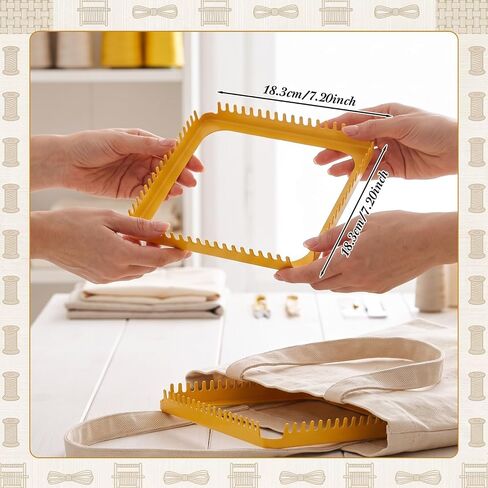 ElaraBerry 2 Set 7.2" Solid Metal Square Weaving Loom Tool with Needle Hook in Kuwait