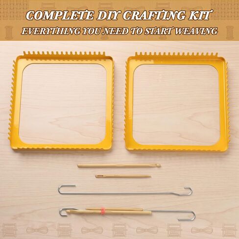 ElaraBerry 2 Set 7.2" Solid Metal Square Weaving Loom Tool with Needle Hook in Kuwait