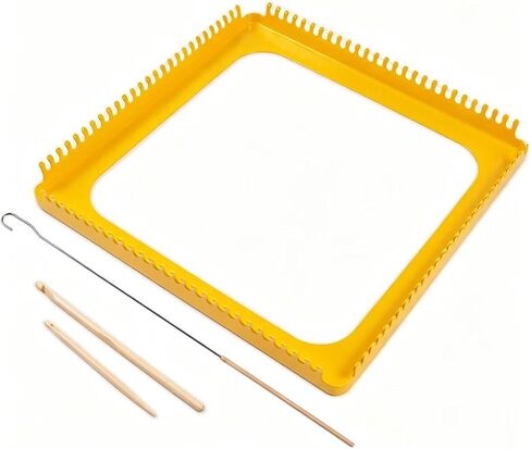 Lampstop 10" Metal Square Weaving Loom Tool with Needle Hook for Knitting Sewing DIY Craft in Kuwait