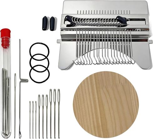 Posyra Darning Loom Kit, Small Knit Patch Maker Tool for DIY Visible Mending of Jeans, Socks & Sweaters, Needle Weaving Sewing Craft Set for Beginners Adults(28 Hooks) in Kuwait