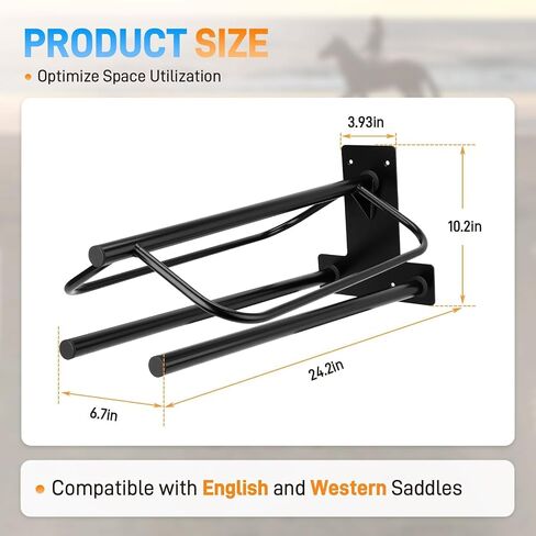 2 Pack Saddle Rack with Double Pad Bar, Wall Mounted in Kuwait