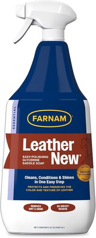 Farnam Leather New Easy-Polishing Glycerine Saddle Soap and Leather Saddle Cleaner, Protects and Preserves Leather, Cleans, Conditions and Polishes, 32 Oz. (Pack of 2) in Kuwait