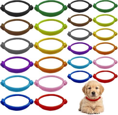 24Pcs Whelping Collars for Puppies, 2 Sizes Adjustable Puppy ID Bands in Kuwait
