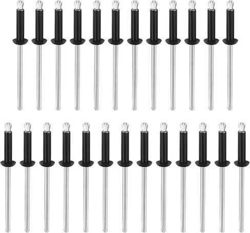 uxcell Nylon Blind Rivets, 1/8" x 1/2" (3.2mm x 12.7mm) Rivet Fastener for PC Board Bumper Trim Panel Retainer, Black 25 Pcs in Kuwait