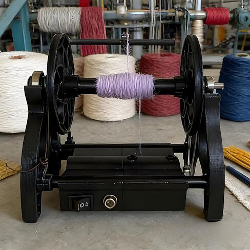 12V Electric Wheel with Adjustable Speed, 800 RPM, Forward & Reverse Rotation, 3 Spools Included, Perfect for Yarn, Wool, Silk, Fiber & Weaving Projects in Kuwait