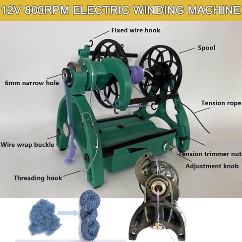 Electric Wool Spinner Machine - High-Speed Yarn Maker for Knitting & Weaving, Easy-to-Use Wool Spinning Tool, Ideal for DIY Crafting & Home Projects in Saudi Arabia