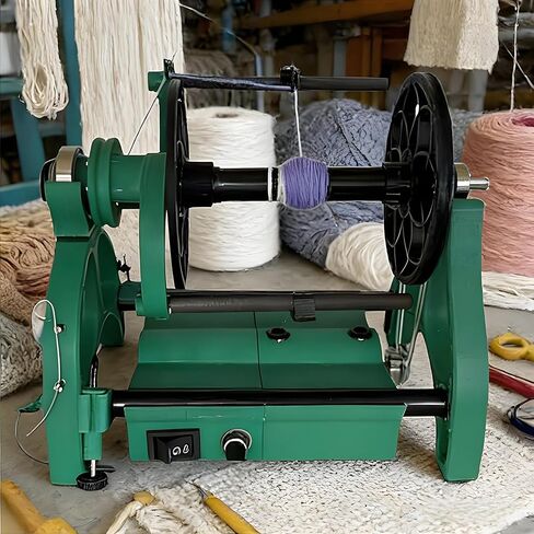12V Electric Wheel with Adjustable Speed, 800 RPM - Forward & Reverse Rotation, 3 Spools Included, Perfect for Yarn, Wool, Silk, Fiber & Weaving Projects in Kuwait