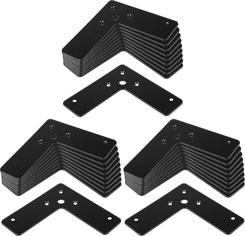 10 Pcs 6" Steel L Right Angle Bracket Black Flat Mending Plate, Corner Stealth Speed Brace Brackets 6"×6"×1¼", Thickness 2 mm Flat Repair Plate Corner Brace for Wooden House, Furniture in Kuwait