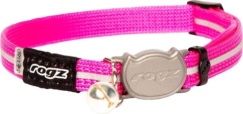 Rogz Reflective Nylon Cat Collar with Breakaway Clip and Removable Bell, fully adjustable to fit most breeds, Yellow in Kuwait