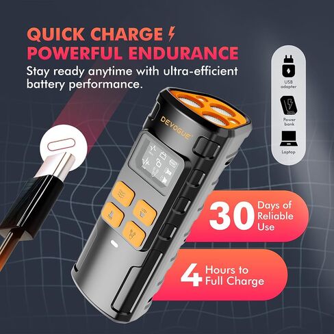 DEVOGUE® Anti Barking Device for Dogs, Dog Deterrent Device, Ultrasonic Dog Bark Deterrent with 4 Training Modes, Rechargeable Anti Bark & Bark Stopper Outdoor, 12–15m Range, 3-Head Design in Kuwait