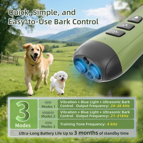 Ultrasonic Anti Barking Device, 2 Adjustable Modes, 33FT Range, Portable Bark Deterrent Trainer, Indoor Outdoor Bark Control Tool for Own and Neighbor Dogs in Kuwait