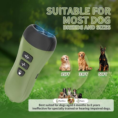 Ultrasonic Anti Barking Device, 2 Adjustable Modes, 33FT Range, Portable Bark Deterrent Trainer, Indoor Outdoor Bark Control Tool for Own and Neighbor Dogs in Kuwait