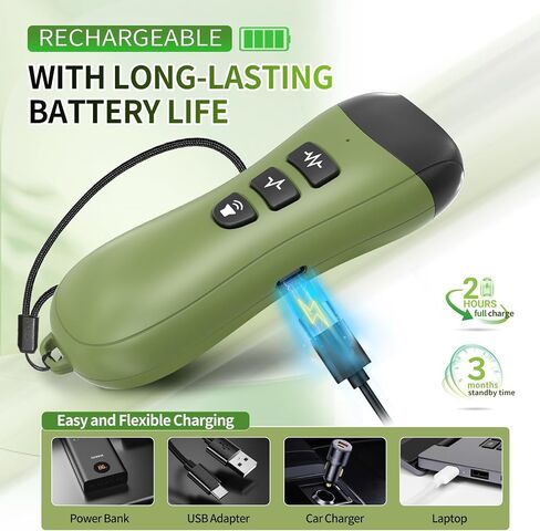 Ultrasonic Anti Barking Device, 2 Adjustable Modes, 33FT Range, Portable Bark Deterrent Trainer, Indoor Outdoor Bark Control Tool for Own and Neighbor Dogs in Kuwait